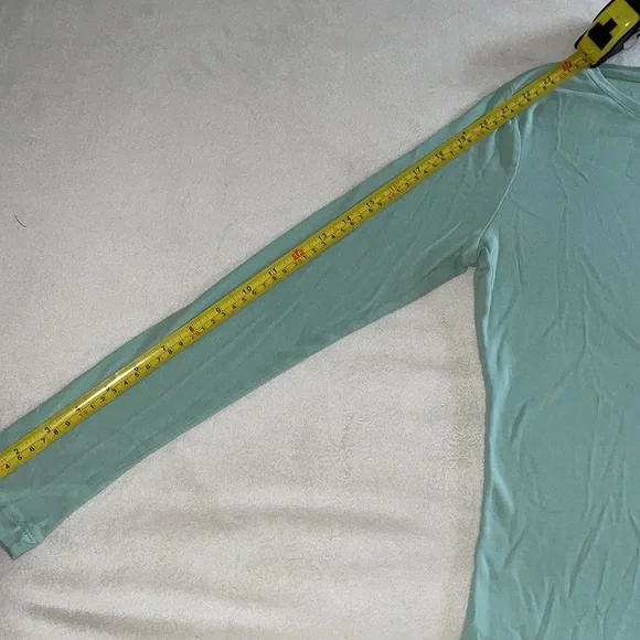 Talbots Pima Cotton Sage Greenish-Blue Long Sleeve Top - Picture 2 of 6